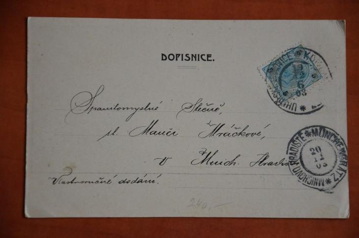 ČESTÍN kostel domy okres Kutná Hora R-U dlouhá adresa 1903