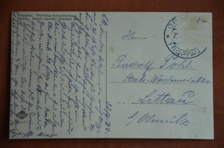 OPAVA horní náměstí radnice věž Hláska veteráni 1932