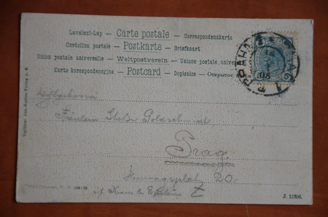 TEPLICE Teplitz-Schönau R-U dlouhá adresa 1905