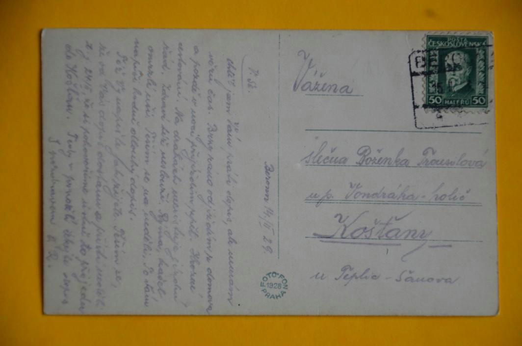 BEROUN radnice vlaková pošta 1928