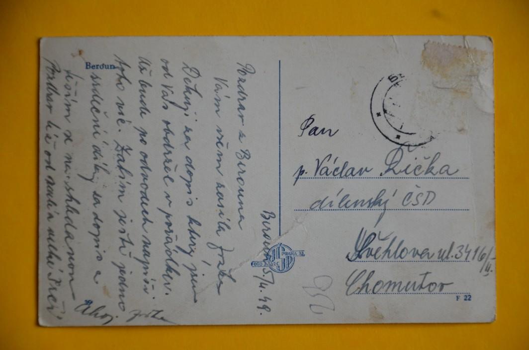 BEROUN náměstí kavárna Slavie obchod Baťa 1949