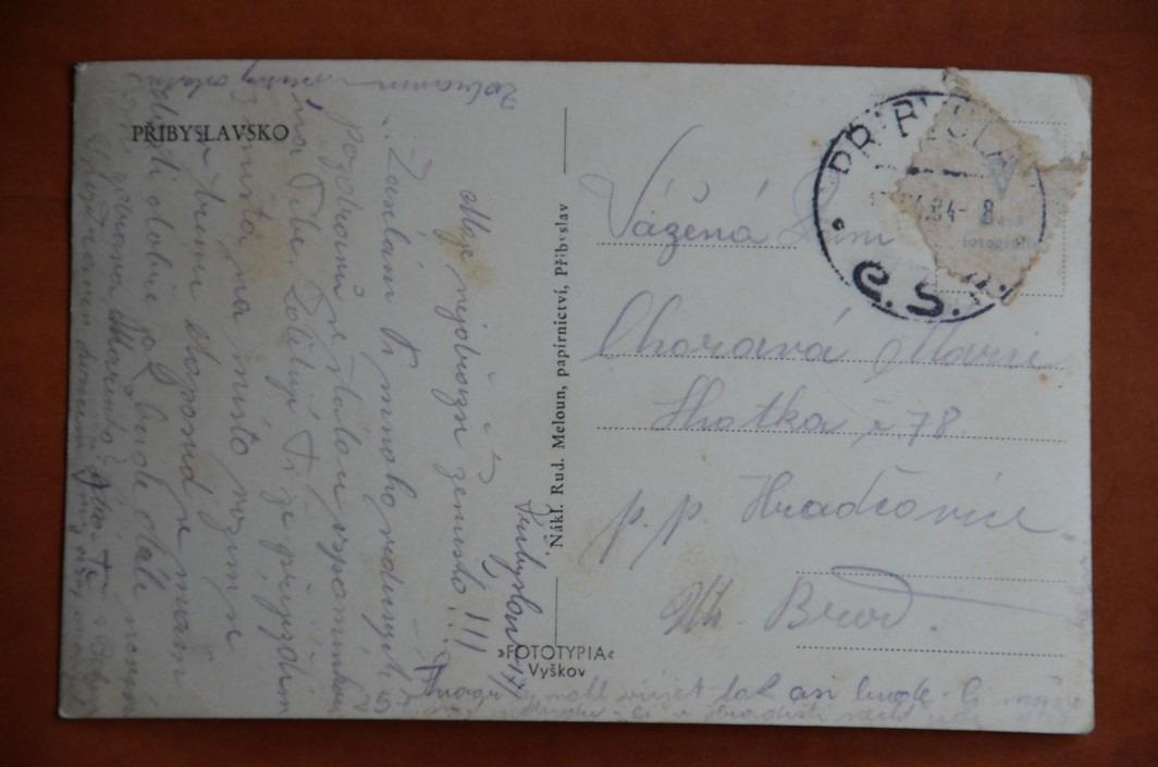 PŘIBYSLAVSKO Posázaví okr. Havlíčkův Brod 1934