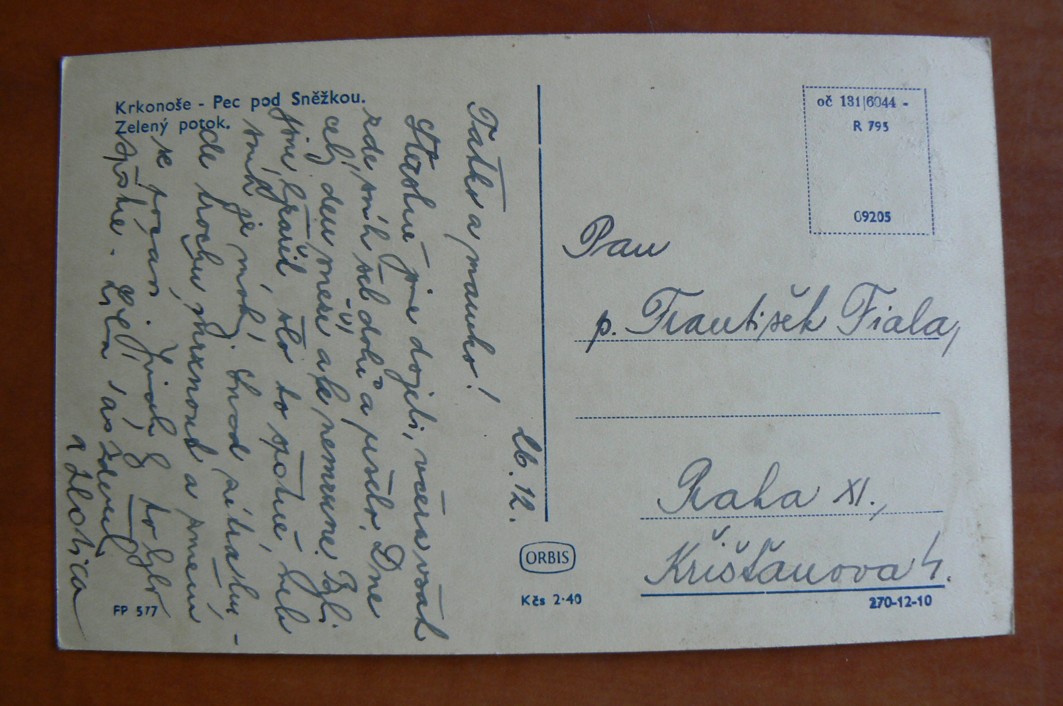 PEC POD SNĚŽKOU Zelený potok okr. Trutnov Krkonoše 