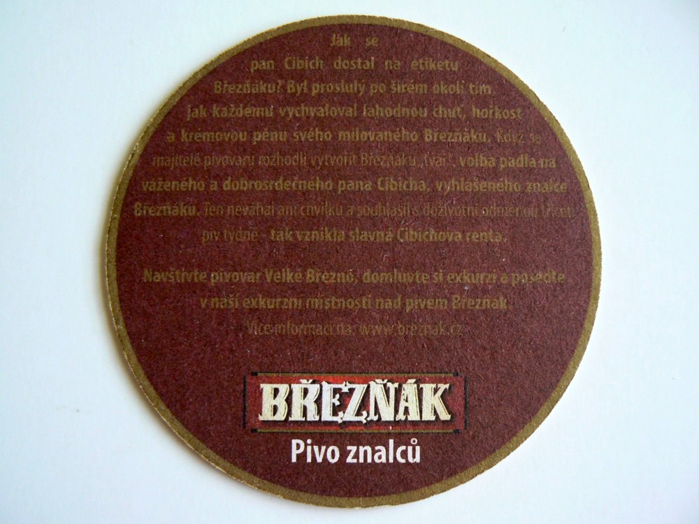 Pivní tácek BŘEZŇÁK Pivovar Velké Březno