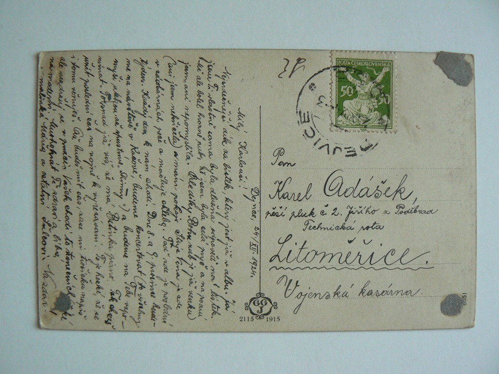 CHEB Eger střed města řeka Ohře R-U 1915