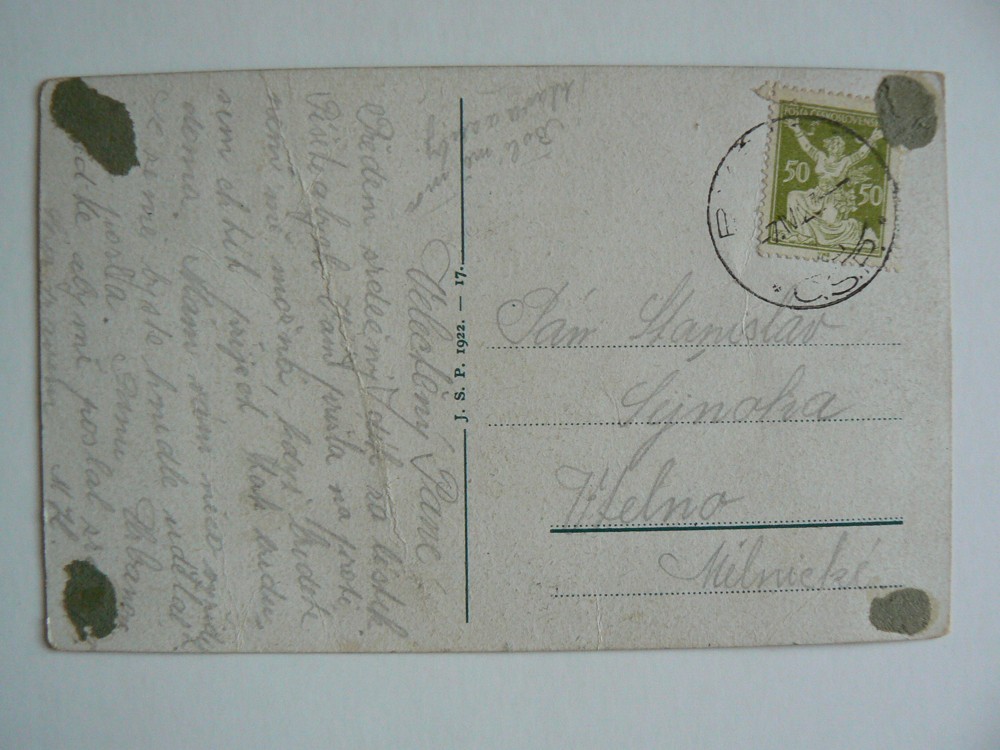 PLZEŇ Wilsonův most řeka Radbuza 1922