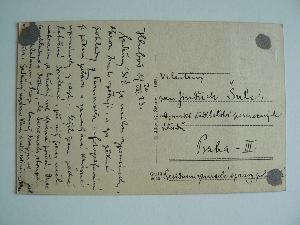 HLUBOŠ okénková okres Příbram 1922