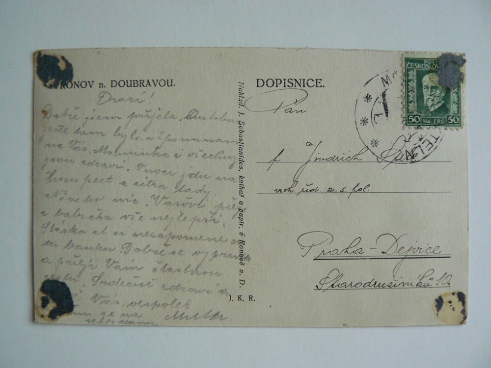 RONOV NAD DOUBRAVOU okres Chrudim první republika