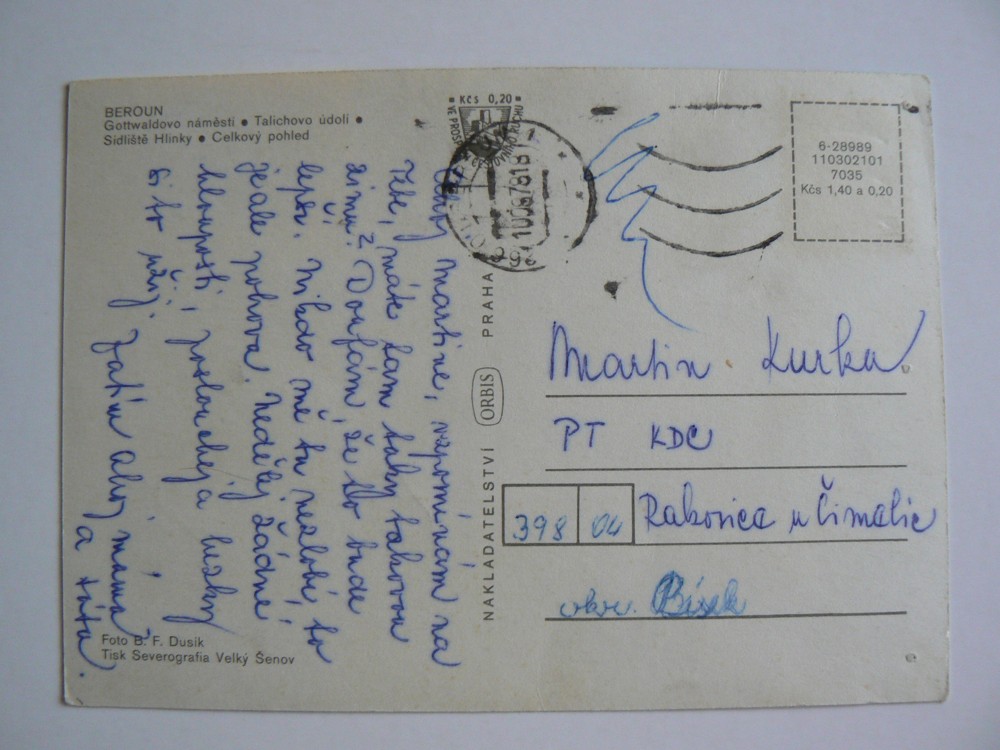 BEROUN okénková erb ORBIS 1978