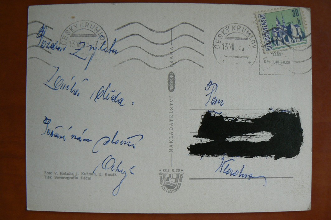 ČESKÝ KRUMLOV okénková erb PRESSFOTO 1969