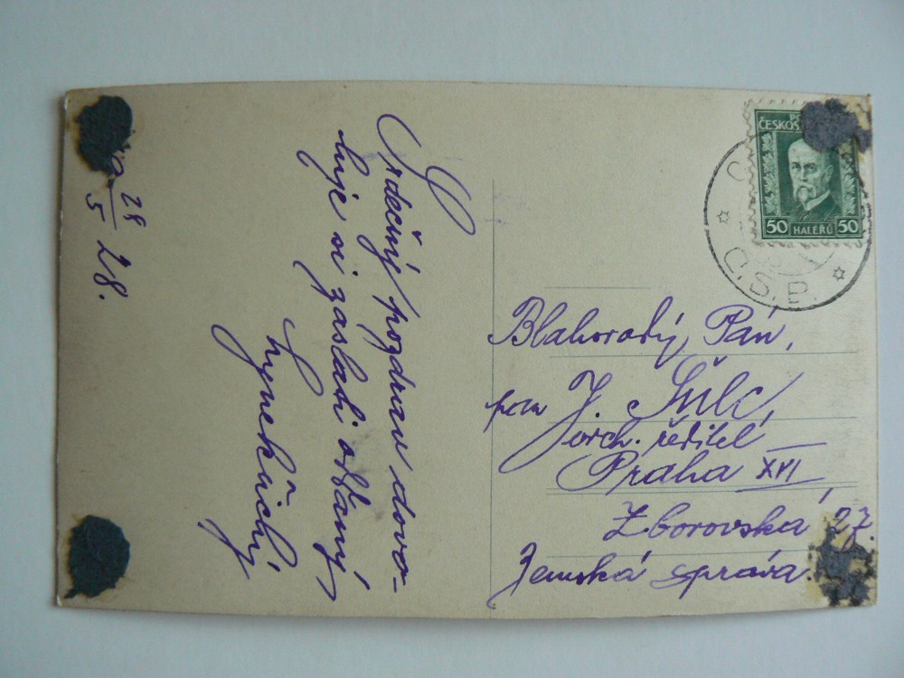 CHOCERADY NAD SÁZAVOU okres Benešov A. K. V. 1928