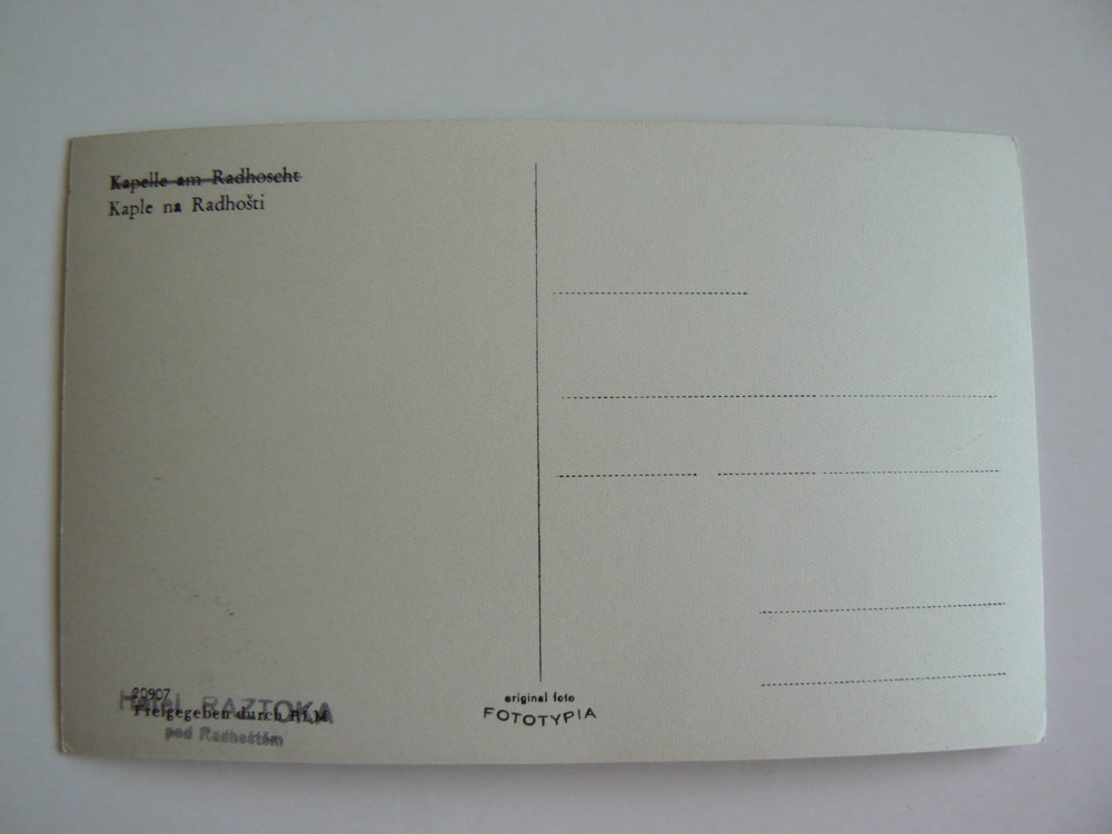 RADHOŠŤ kaple sv. Cyrila a Metoděje zima sníh Beskydy okres Nový Jičín Fototypia