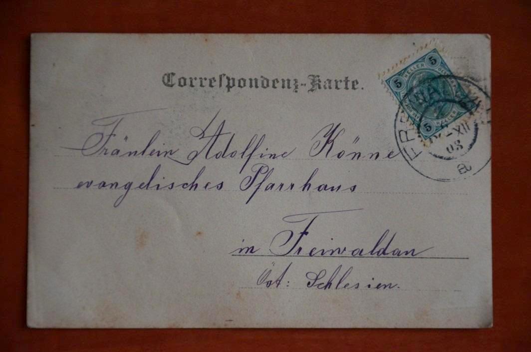 ŽENA DÁMA secese R-U dlouhá adresa 1903