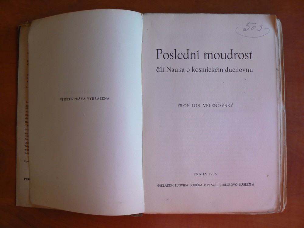 Poslední moudrost čili Nauka o kosmickém duchovnu (r. vyd. 1935)