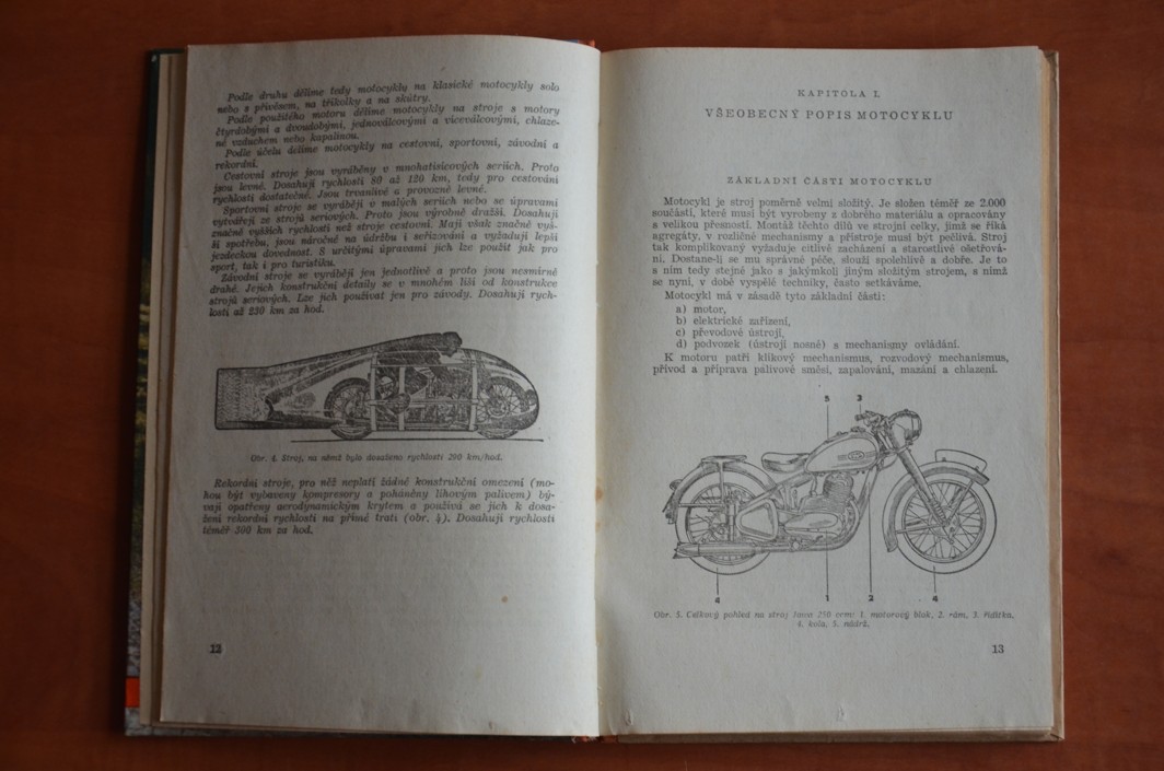 UČEBNICE ŘIDIČE MOTOCYKLISTY (r. vyd. 1954)