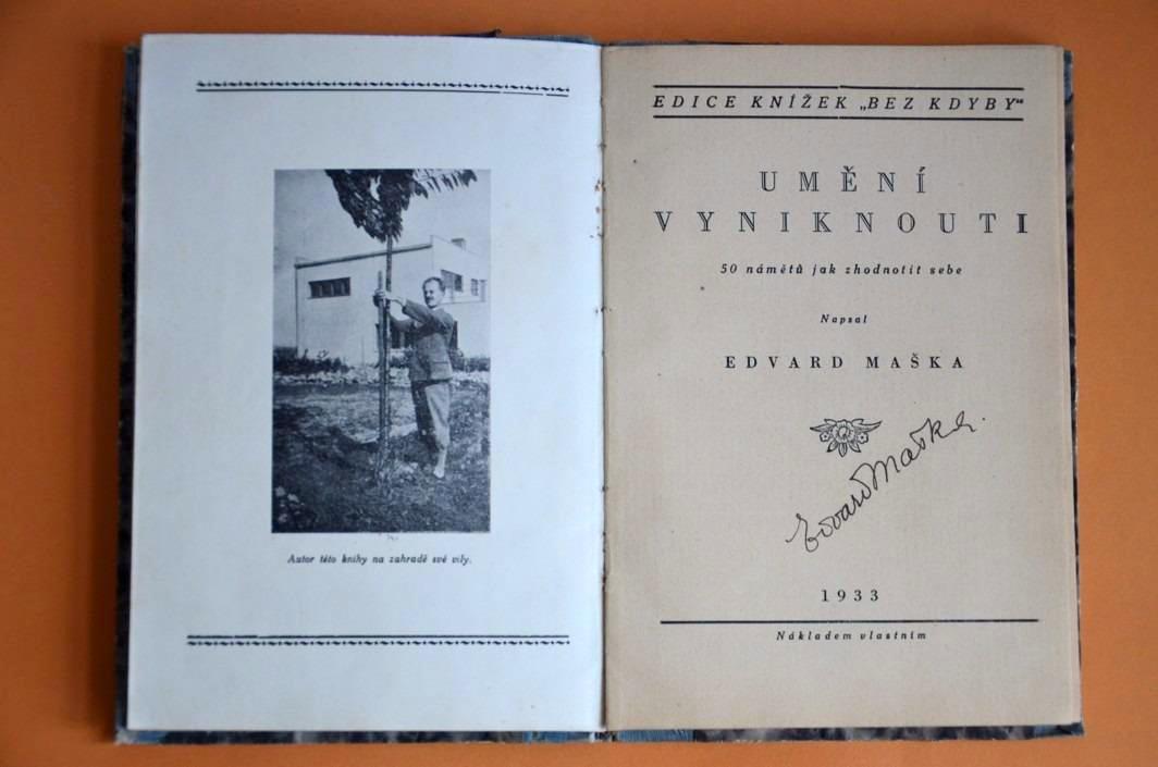 UMĚNÍ VYNIKNOUTI 50 námětů jak zhodnotit sebe Edvard Maška ORIGINÁLNÍ PODPIS AUTORA !!!