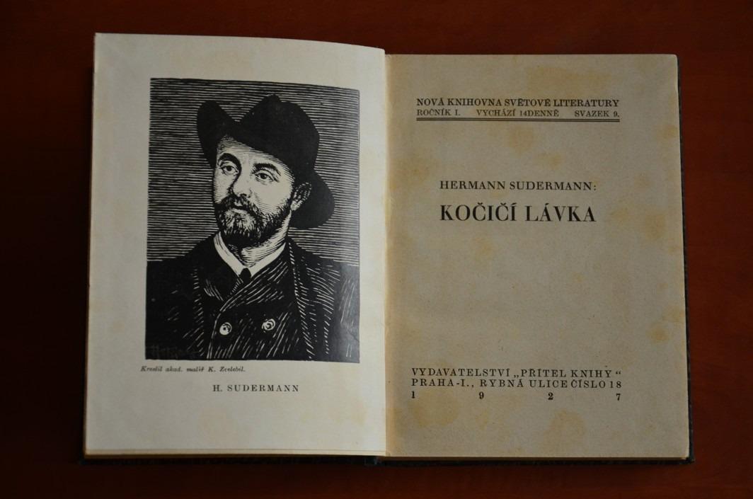 KOČIČÍ LÁVKA Hermann Sudermann (1927) krásná vazba