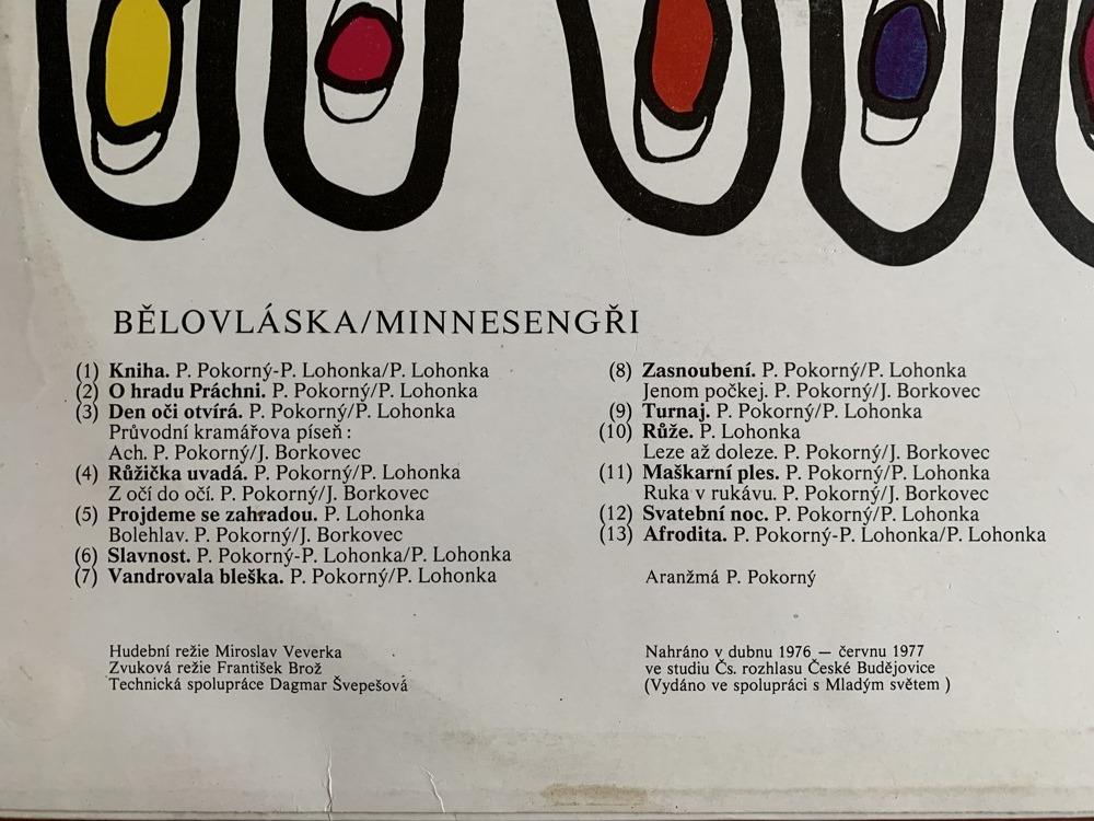 LP MINNESENGŘI Bělovláska SUPRAPHON 1980 - s přílohou