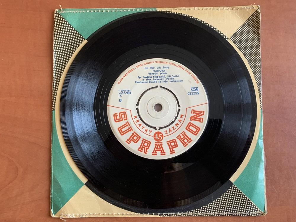 SP VÁNOČNÍ PÍSNĚ Purpura / Sněhová vločka 1962 SUPRAPHON Jiří Suchý Pavlína Filipovská VÁNOCE