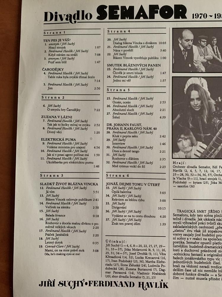 3LP DIVADLO SEMAFOR 1970 - 1985 Jiří Suchý, Ferdinand Havlík PANTON 1987 - výborný stav