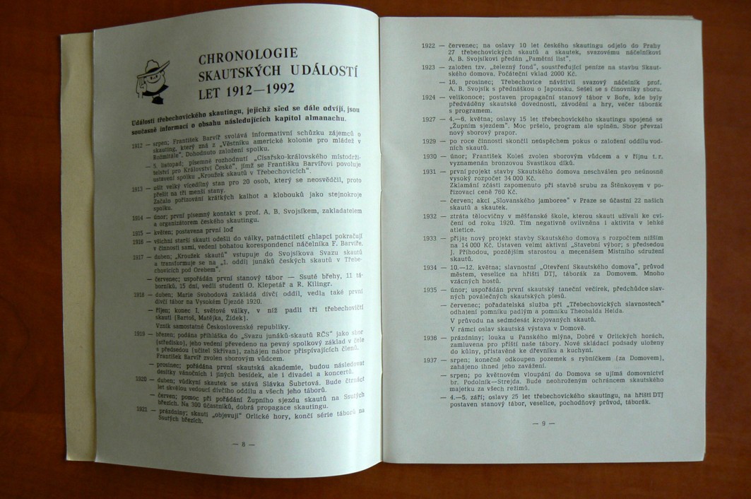 SKAUTSKÝ ALMANACH - 80 let skautingu Třebechovice pod Orebem 1912-1992
