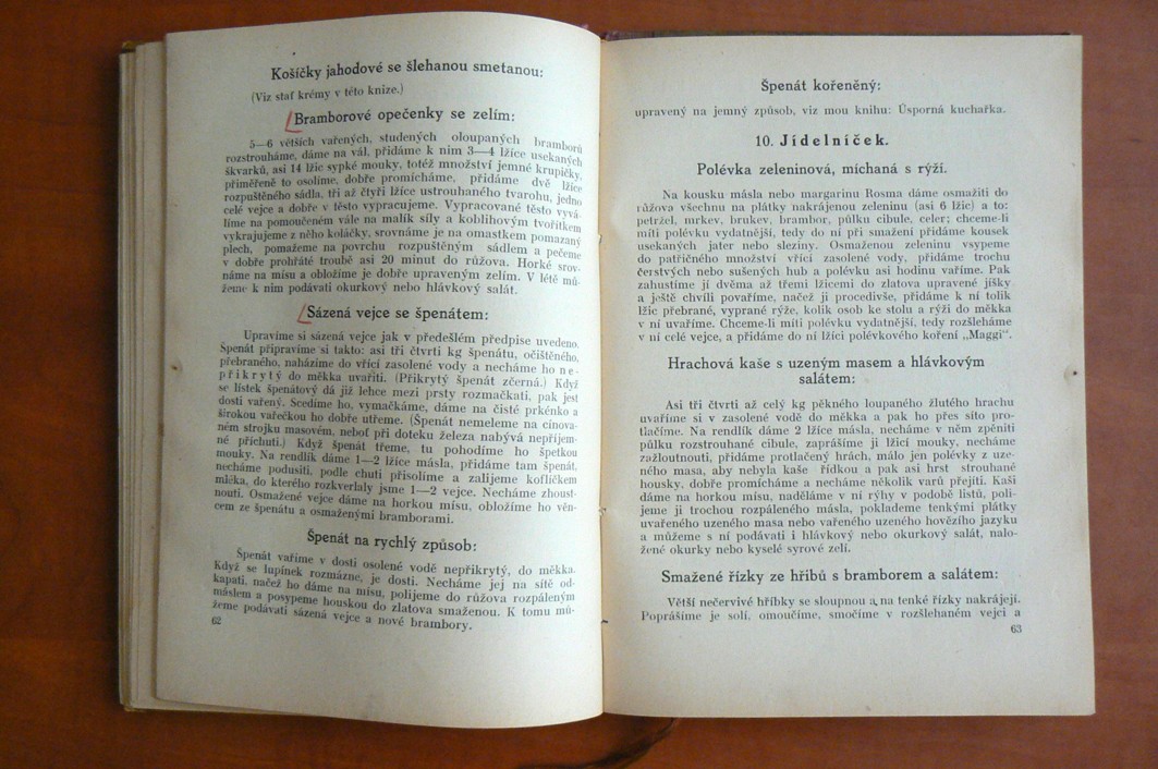 ZDRAVOTNÍ POLOVEGETARIÁNSKÁ KUCHAŘKA - A. Kejřová (r. vyd. 1925)