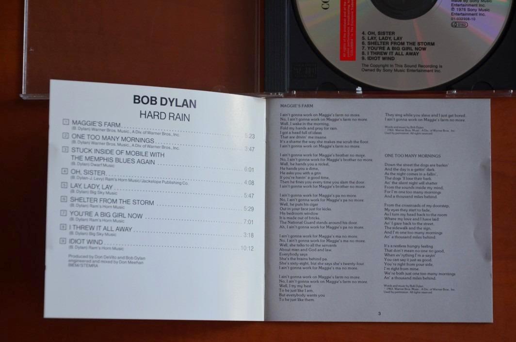 CD BOB DYLAN Hard Rain SONY MUSIC 1976 - CD vyd. 2001