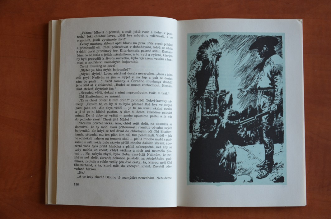 ČERNÝ MUSTANG Karel May ilustrace Zdeněk Burian